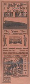 (MUSIC--MINSTRELSY.) J.W. Johnson’s Old Reliable Virginia Minstrels.